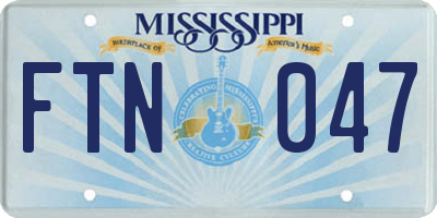 MS license plate FTN047