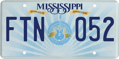 MS license plate FTN052