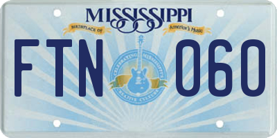 MS license plate FTN060