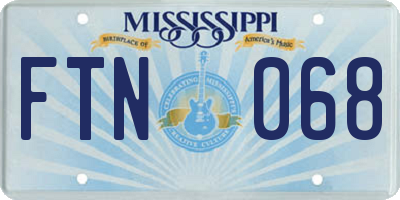 MS license plate FTN068