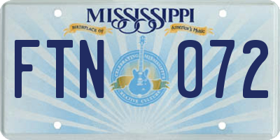 MS license plate FTN072