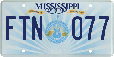 MS license plate FTN077