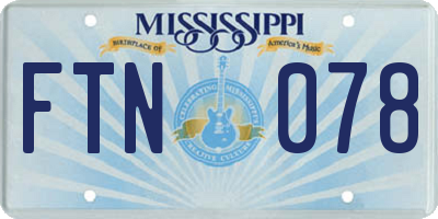 MS license plate FTN078
