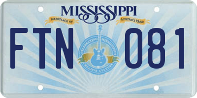 MS license plate FTN081