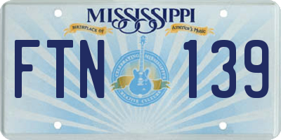 MS license plate FTN139