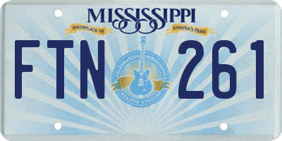 MS license plate FTN261