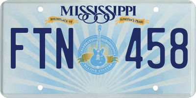 MS license plate FTN458