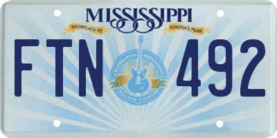 MS license plate FTN492