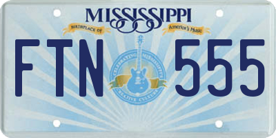 MS license plate FTN555