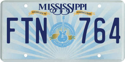 MS license plate FTN764