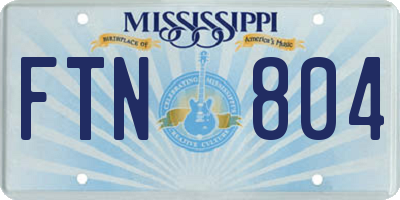 MS license plate FTN804