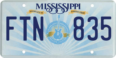 MS license plate FTN835