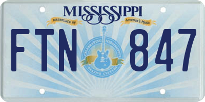 MS license plate FTN847