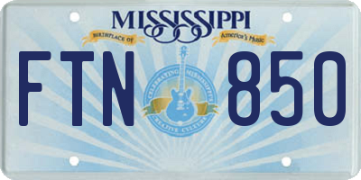 MS license plate FTN850