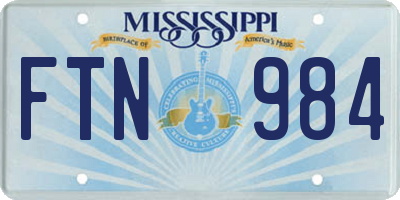 MS license plate FTN984
