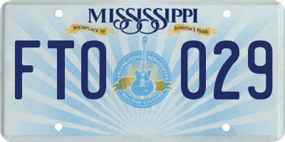 MS license plate FTO029