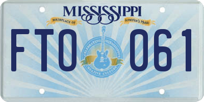 MS license plate FTO061