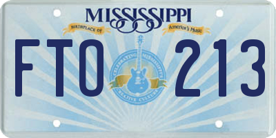 MS license plate FTO213