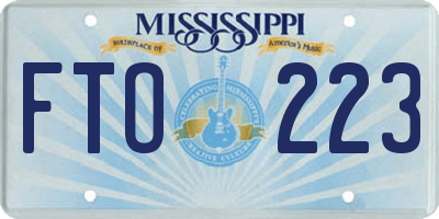 MS license plate FTO223