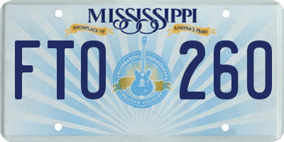 MS license plate FTO260