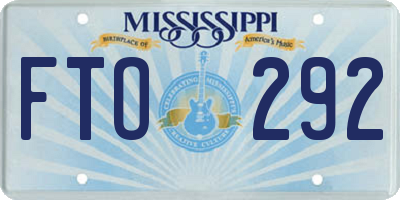 MS license plate FTO292