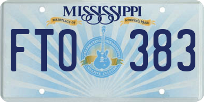 MS license plate FTO383