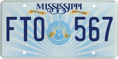 MS license plate FTO567