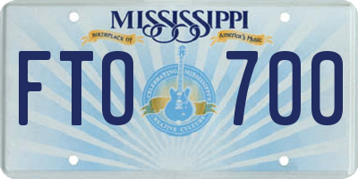 MS license plate FTO700