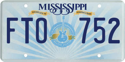 MS license plate FTO752