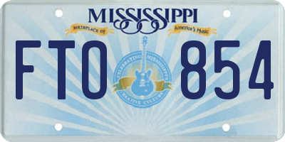 MS license plate FTO854