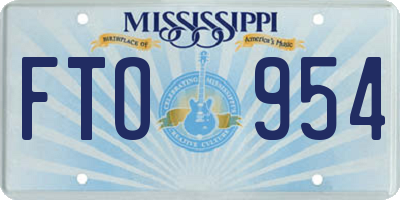 MS license plate FTO954