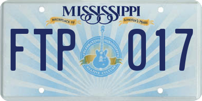 MS license plate FTP017