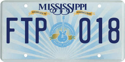 MS license plate FTP018