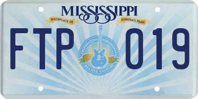 MS license plate FTP019