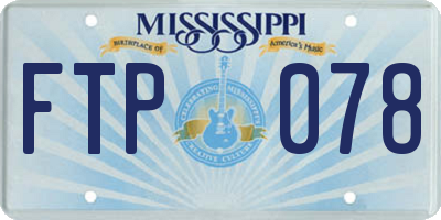 MS license plate FTP078