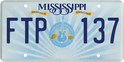 MS license plate FTP137