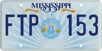 MS license plate FTP153
