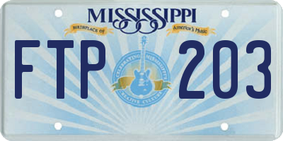 MS license plate FTP203