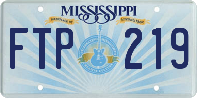 MS license plate FTP219
