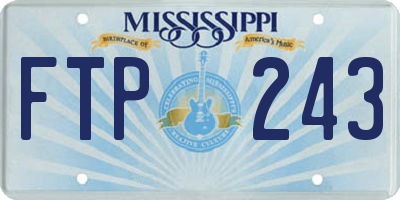 MS license plate FTP243