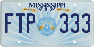 MS license plate FTP333