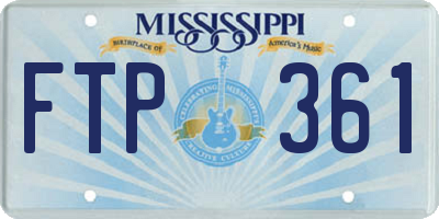 MS license plate FTP361