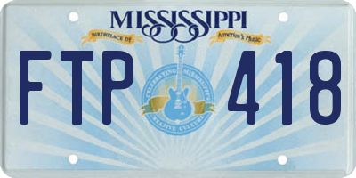 MS license plate FTP418
