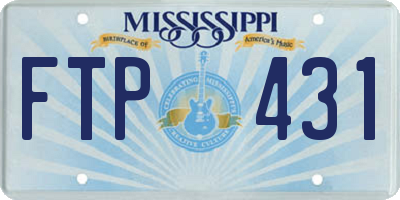 MS license plate FTP431