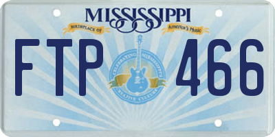 MS license plate FTP466