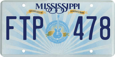MS license plate FTP478