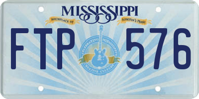 MS license plate FTP576