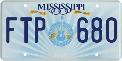 MS license plate FTP680