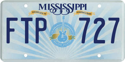 MS license plate FTP727