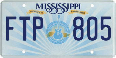 MS license plate FTP805